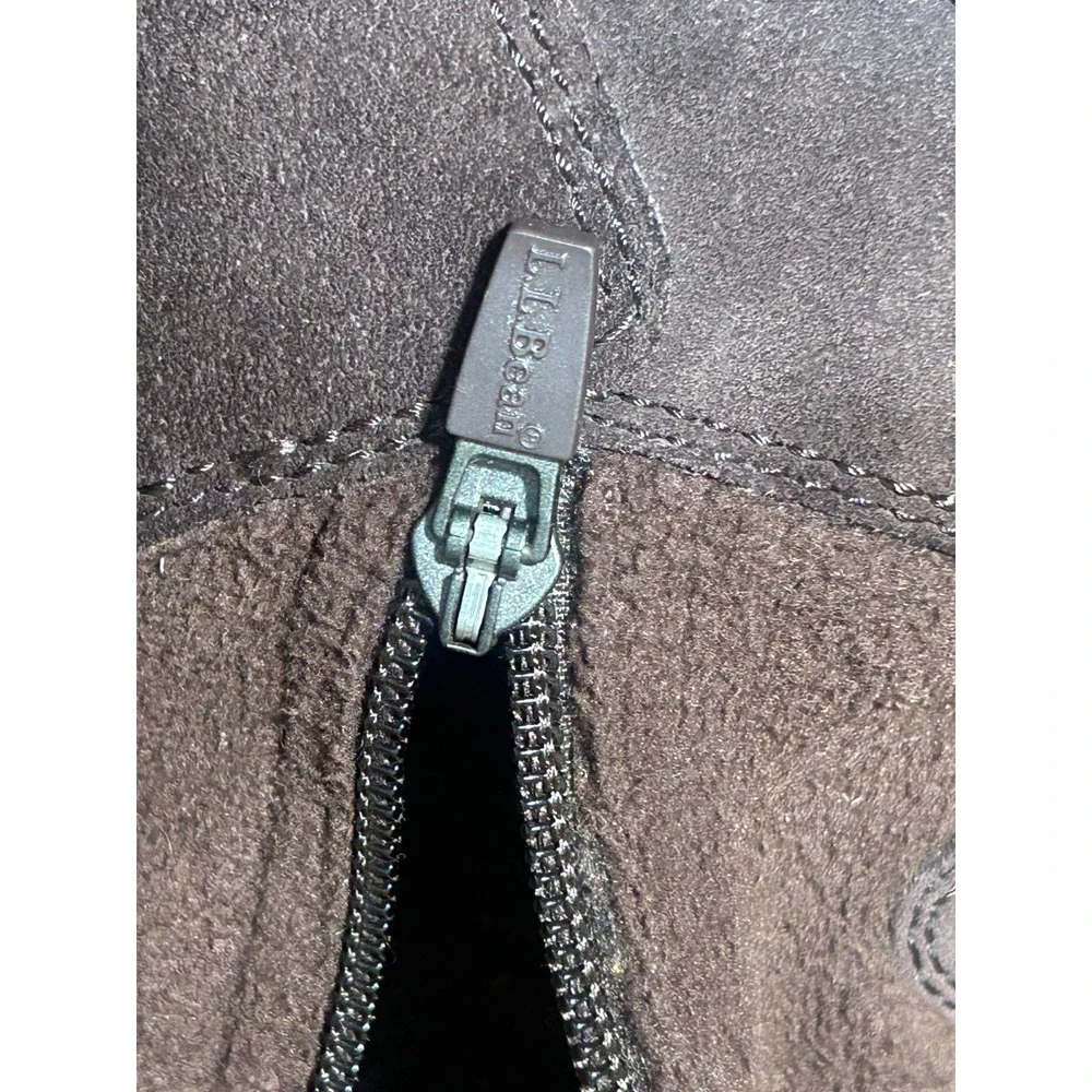 LL Bean Womens‎ Brown Suede Leather Zip Up Insulated Winter Boots Size 7M